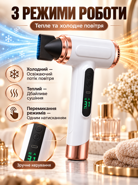 Дорожный беспроводной аккумуляторный фен для волос с теплым воздухом (FEN-200W) - Фото 2 Дорожный беспроводной аккумуляторный фен для волос с теплым воздухом (FEN-200W) - изображение 2