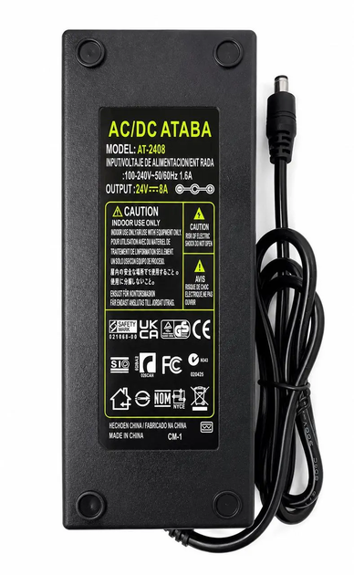 Импульсный блок питания AC/DC ATABA AT-2408 24В 8А (192Вт) штекер 5,5х2,5 - изображение 2