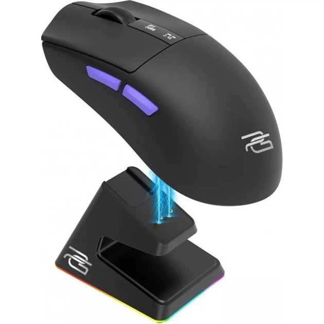 Мышь беспроводная Proove Gaming Superfight Wireless with charging dock Black/Purple (WMSW00122001) - Фото 2 Мышь беспроводная Proove Gaming Superfight Wireless with charging dock Black/Purple (WMSW00122001) - изображение 2