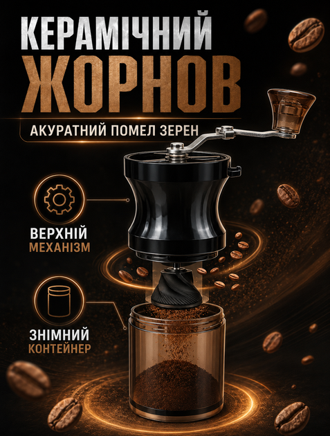 Ручна міні-кавомолка для кавових зерен з керамічним жорном та лезами з нержавіючої сталі - зображення 6