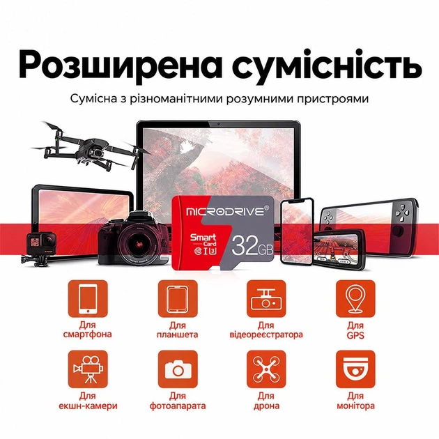 Карта пам’яті MicroSD / TF C10 32GB для телефону, камери, відеореєстратора - Фото 3 Карта пам’яті MicroSD / TF C10 32GB для телефону, камери, відеореєстратора - зображення 3