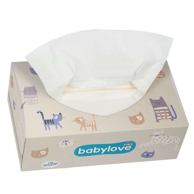 Детские косметические салфетки Babylove в коробке, 3 слоя - Фото 2 Детские косметические салфетки Babylove в коробке, 3 слоя - изображение 2