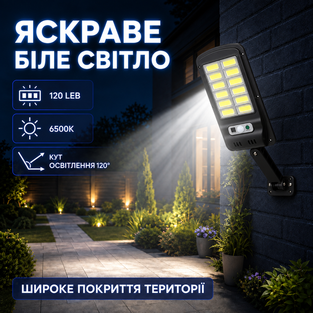 Уличный фонарь на солнечной батарее беспроводной уличный фонарь с датчиком движения Уличный прожектор Уличный светильник Лампа на аккумуляторе с пультом Kayfovo PR-82 - изображение 2