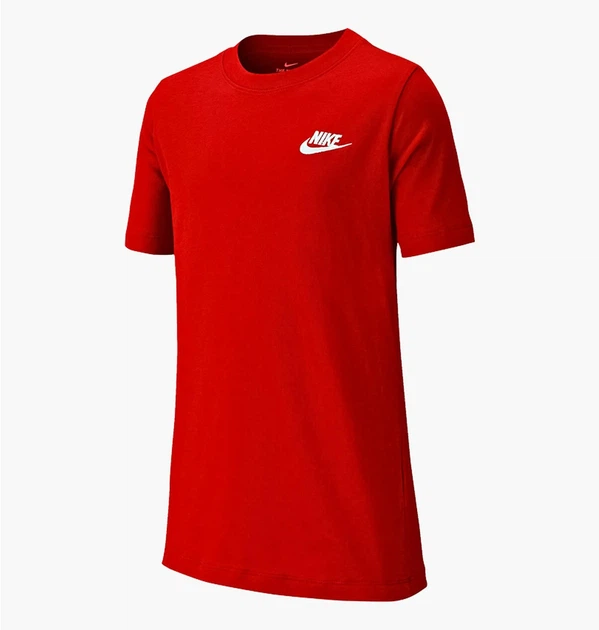 Футболка подростковая Nike Sportswear 147-158 СM Красная AR5254-657 - Фото 1 Футболка подростковая Nike Sportswear 147-158 СM Красная AR5254-657 - изображение 1