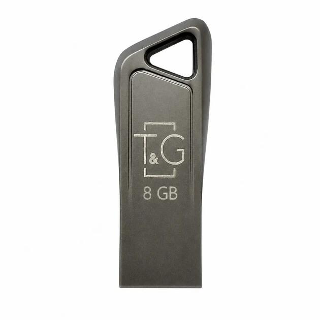 Флешка T&G Metal 8 ГБ USB 2.0 металлическая моноблок серая - Фото 1 Флешка T&G Metal 8 ГБ USB 2.0 металлическая моноблок серая - изображение 1