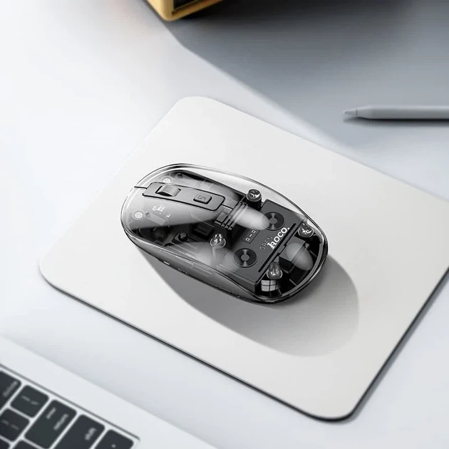 Мышь беспроводная Hoco GM29 Mysterios Bluetooth и 2.4G, 1600 dpi, 4 кнопки, черная - изображение 4