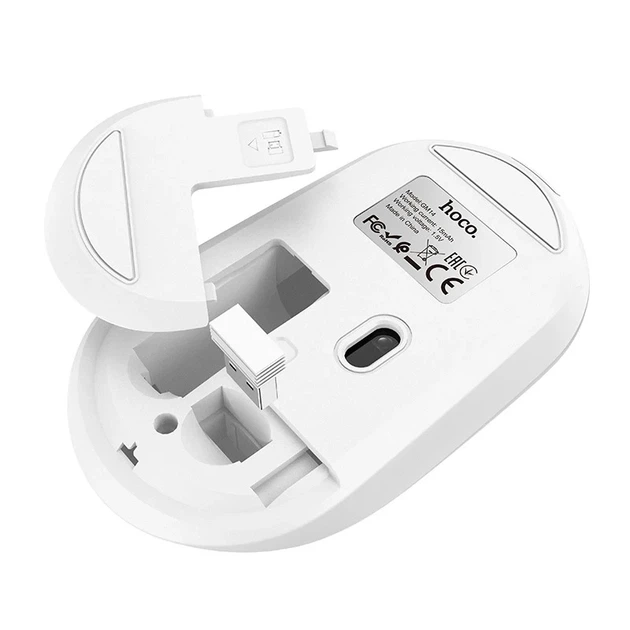 Мышь беспроводная Hoco GM14 Platinum Bluetooth 4.2 и 2.4G 1200 dpi белая - изображение 2