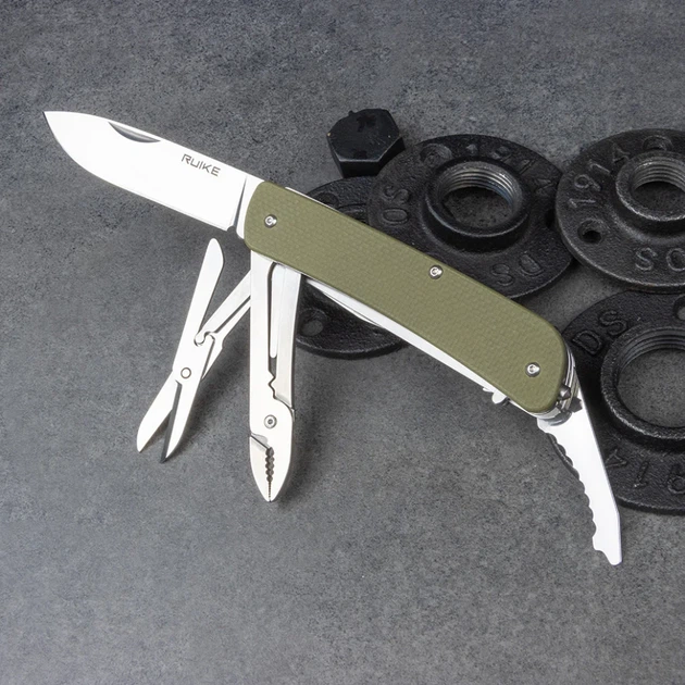 Многофункциональный нож Ruike Criterion L41 85 мм нержавеющая сталь G10 зеленый - изображение 3
