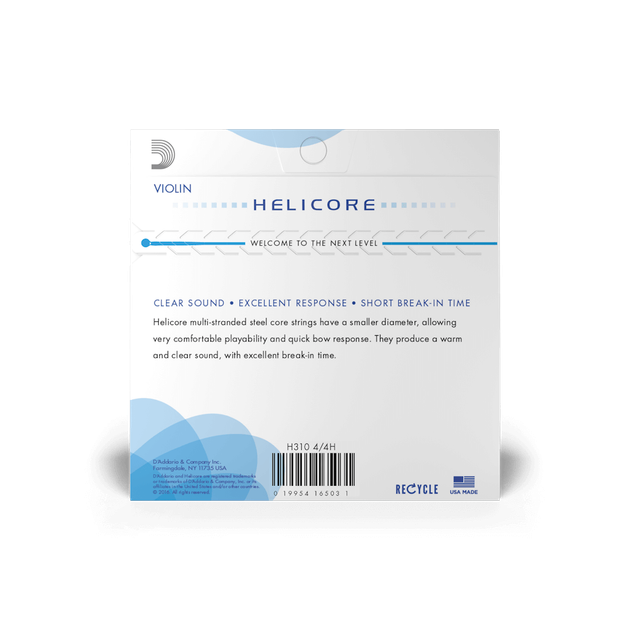Струни для скрипки D'Addario HELICORE VIOLIN STRING SET 4/4 Scale Heavy Tension - Фото 3 Струни для скрипки D'Addario HELICORE VIOLIN STRING SET 4/4 Scale Heavy Tension - зображення 3