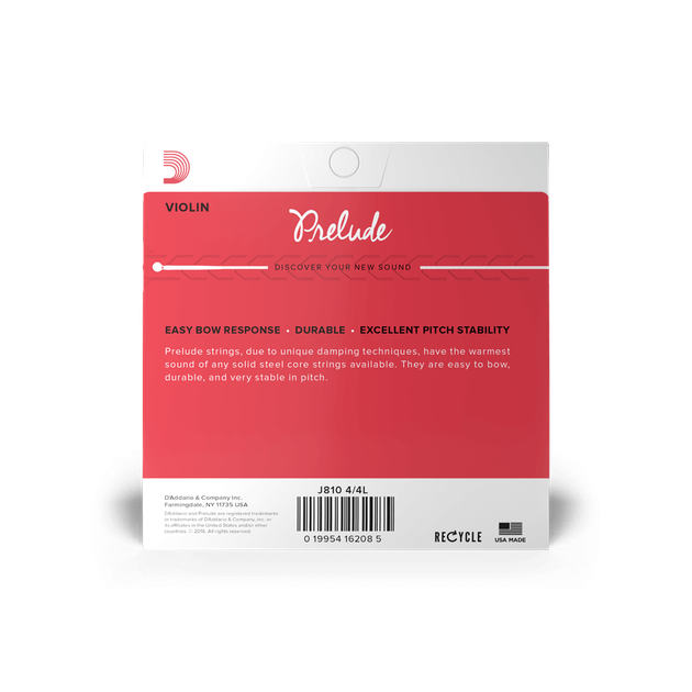 Струни для скрипки D'Addario PRELUDE VIOLIN STRING SET 4/4 Scale Light Tension - зображення 3
