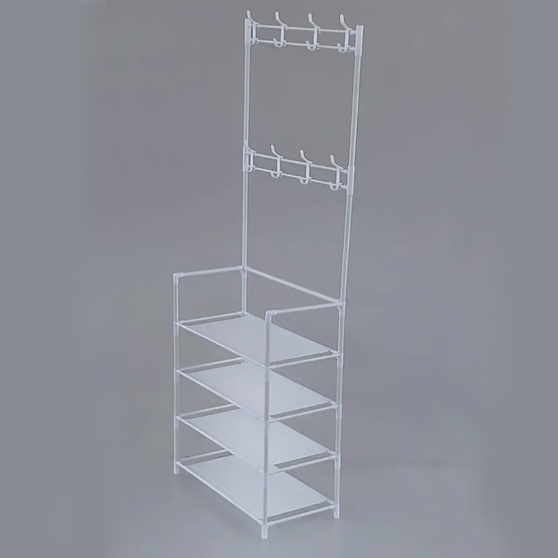 Вешалка для одежды (154х60х29,5см) New simple floor clothes rack, Белая - Фото 5 Вешалка для одежды (154х60х29,5см) New simple floor clothes rack, Белая - изображение 5