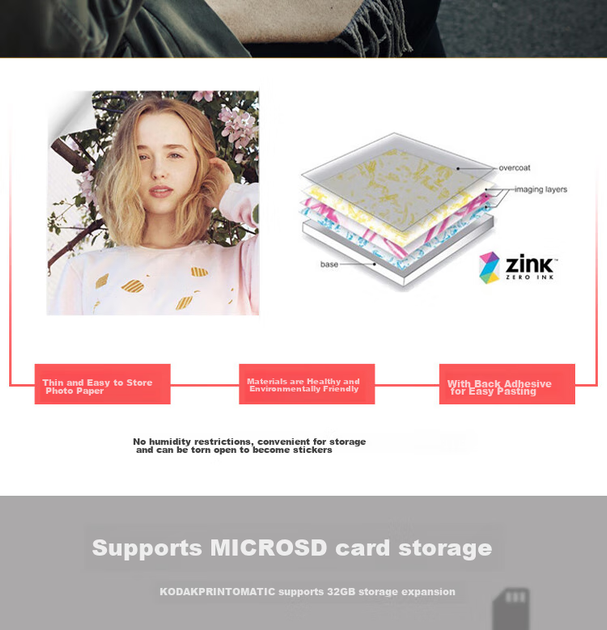 Камера мгновенной печати Kodak Printomatic Pink-White - изображение 4