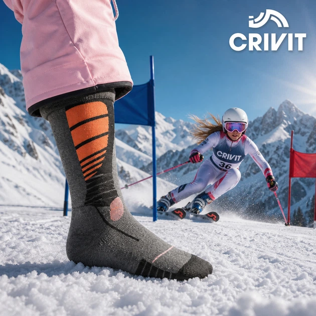 Жіночі зимові лижні високі носки Technical Ski Socks for Women Crivit 35-36р, 1 пара - изображение 3