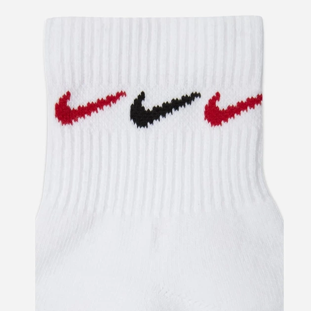 Набор мужских носков коротких хлопковых Nike U Nk Everyday Plus Cush Ankle DH3827-902 38-42 3 пары Белый/Разноцветный (195244784080) - изображение 5