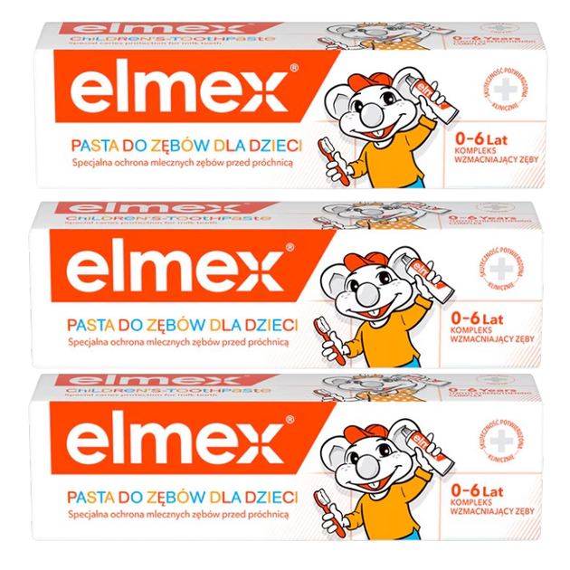 Zestaw past do zębów Elmex Kids Trio z fluorem 3 x 50 ml (8590232000401) - Zdjęcie 1 Zestaw past do zębów Elmex Kids Trio z fluorem 3 x 50 ml (8590232000401) - obraz 1