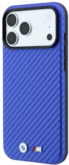 Etui BMW M Carbon Metal Logo MagSafe do Apple iPhone 17 Pro Max/18 Pro Max Blue (BMHMP18X26SWPCILB) - obraz 2