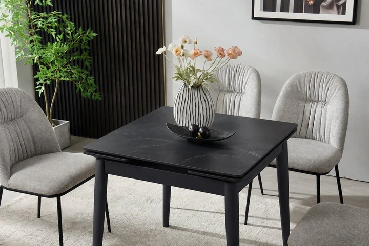 Стол раскладной ProDobro AVENTO CERAMIC 80(130)x80 керамика, черный - изображение 5