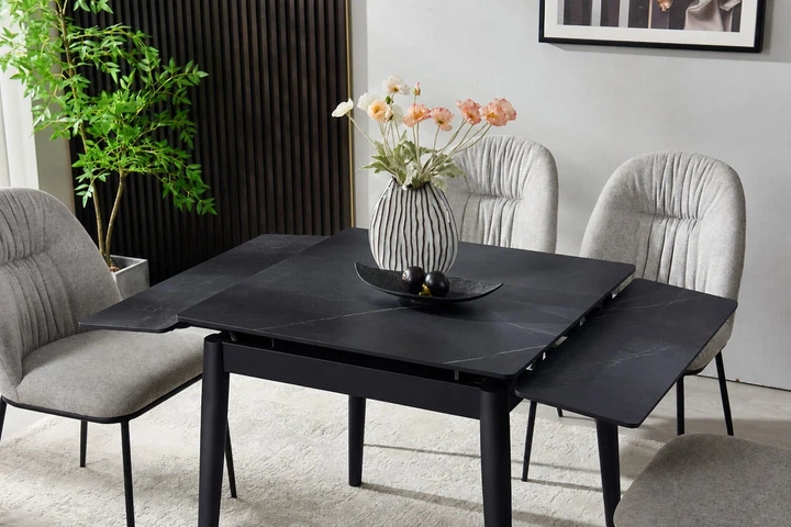 Стол раскладной ProDobro AVENTO CERAMIC 80(130)x80 керамика, черный - изображение 6