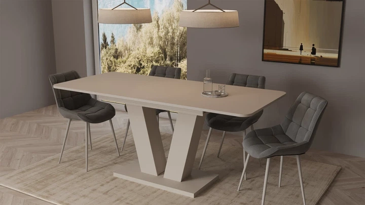 Стол обеденный ProDobro TORINO K 140(180)x80 кашемир, раскладной - изображение 3