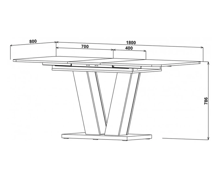Стол обеденный ProDobro TORINO K 140(180)x80 кашемир, раскладной - изображение 8