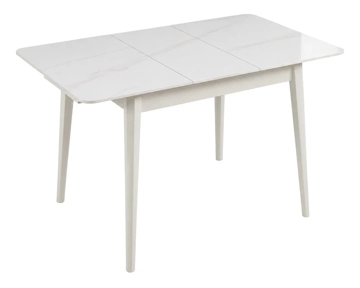 Стол обеденный раскладной ProDobro TALLINN CERAMIC 90(120)х70, керамика, белый глянец - Фото 1 Стол обеденный раскладной ProDobro TALLINN CERAMIC 90(120)х70, керамика, белый глянец - изображение 1