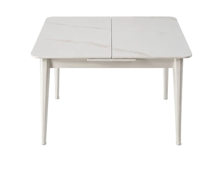 Стол обеденный раскладной ProDobro TALLINN CERAMIC 90(120)х70, керамика, белый глянец - Фото 3 Стол обеденный раскладной ProDobro TALLINN CERAMIC 90(120)х70, керамика, белый глянец - изображение 3