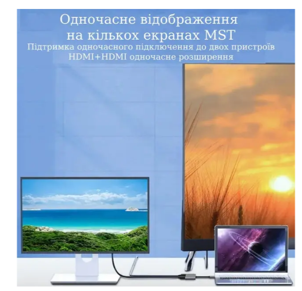 Адаптер USB-C 4 в 1 HDMI 4K 60Hz, USB 2.0, Power Delivery PD, переходник Type-C для ноутбука и планшета - Фото 5 Адаптер USB-C 4 в 1 HDMI 4K 60Hz, USB 2.0, Power Delivery PD, переходник Type-C для ноутбука и планшета - изображение 5