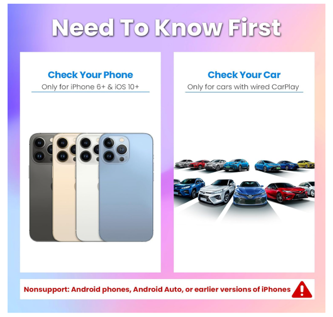 Адаптер S1 Wireless CarPlay для iPhone, переходник с проводного на беспроводной Apple CarPlay, Plug & Play, USB и Type-C - изображение 3