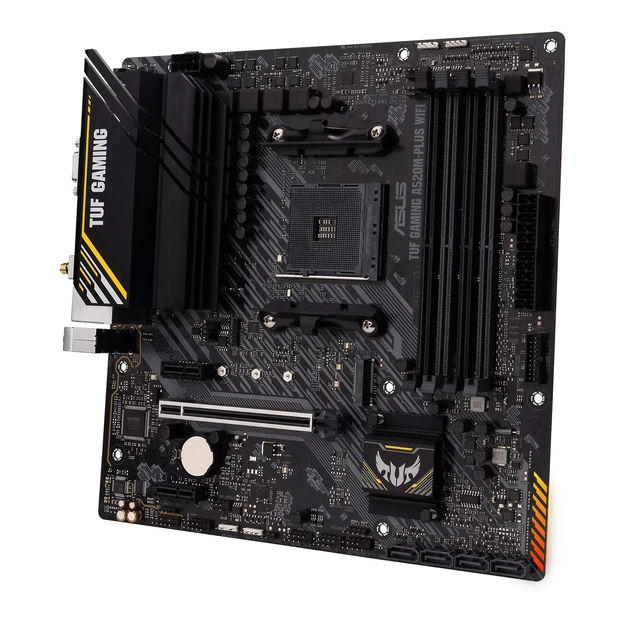 Материнська плата ASUS TUF GAMING A520M-PLUS WIFI (sAM4, AMD A520, DDR4, mATX) - Фото 4 Материнська плата ASUS TUF GAMING A520M-PLUS WIFI (sAM4, AMD A520, DDR4, mATX) - зображення 4