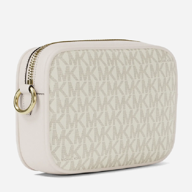 Сумка кросс-боди через плечо женская маленькая Michael Kors Jet Set Small Signature Logo Camera Crossbody Молочная (199125032017) - Фото 4 Сумка кросс-боди через плечо женская маленькая Michael Kors Jet Set Small Signature Logo Camera Crossbody Молочная (199125032017) - изображение 4