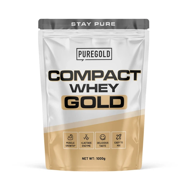 Протеїн Compact Whey Gold 1000 г, сироватковий концентрат, шоколад-карамель