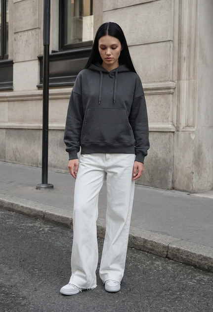 Жіноче худі Staff ti gray oversize fleece S - Фото 4 Жіноче худі Staff ti gray oversize fleece S - изображение 4