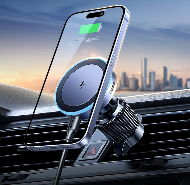 Держатель UGREEN автомобильный беспроводной MagSafe 15Вт магнитный - изображение 3