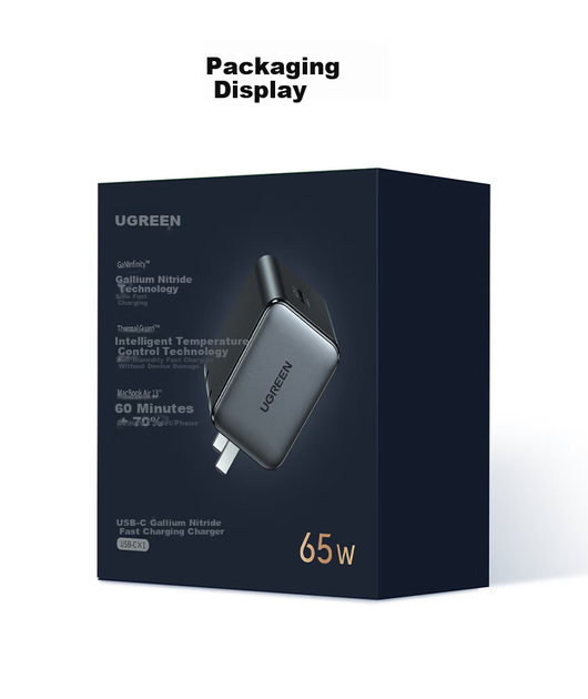 Зарядное устройство UGREEN GaN 65 Вт Type-C, PD 45 Вт, для iPhone 17, Samsung, Huawei, MacBook Pro - изображение 10