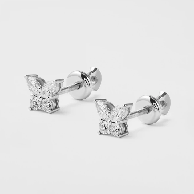 Сережки LUNET у білому золоті, з діамантами 348981121 - Фото 1 Сережки LUNET у білому золоті, з діамантами 348981121 - изображение 1