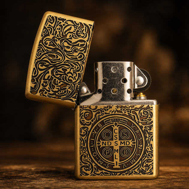 Запальничка бензинова Zippo Constantine Saint Benedict з гравіюванням - изображение 3