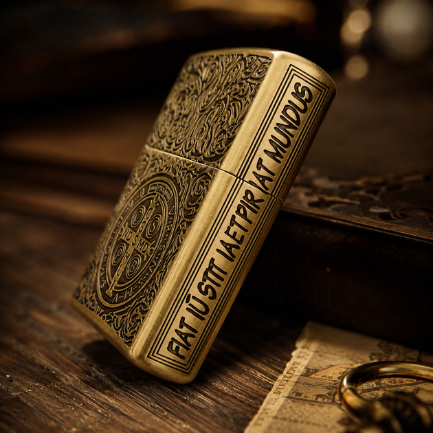 Запальничка бензинова Zippo Constantine Saint Benedict з гравіюванням - изображение 5