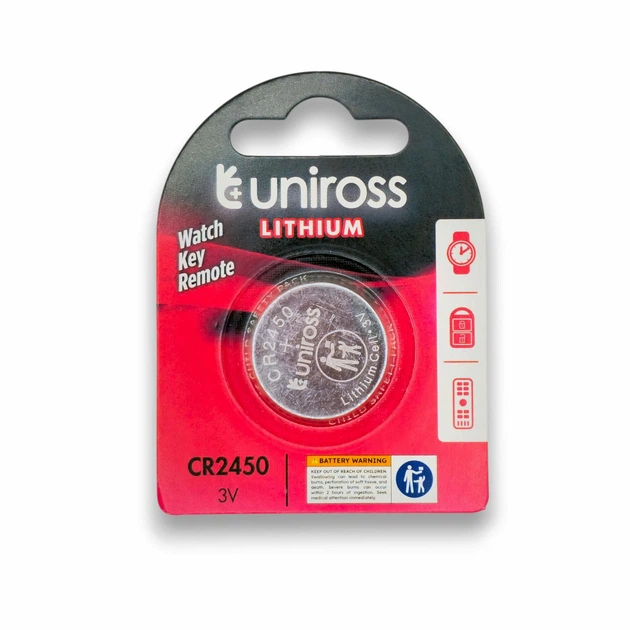 Батарейка CR2450 UNIROSS (04214) - Фото 1 Батарейка CR2450 UNIROSS (04214) - изображение 1