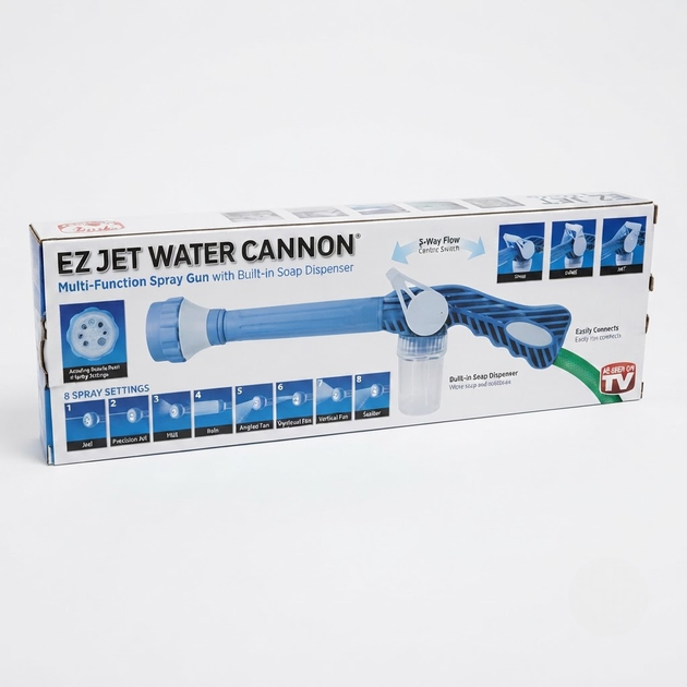 Багатофункціональний розпилювач води Ez Jet Water Cannon 3 5 МПа легкий пластик - Фото 4 Багатофункціональний розпилювач води Ez Jet Water Cannon 3 5 МПа легкий пластик - зображення 4