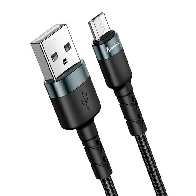 Зарядний кабель Avantis AC-46m Чорний 1 м Micro-USB 10 Вт (11254) - изображение 2