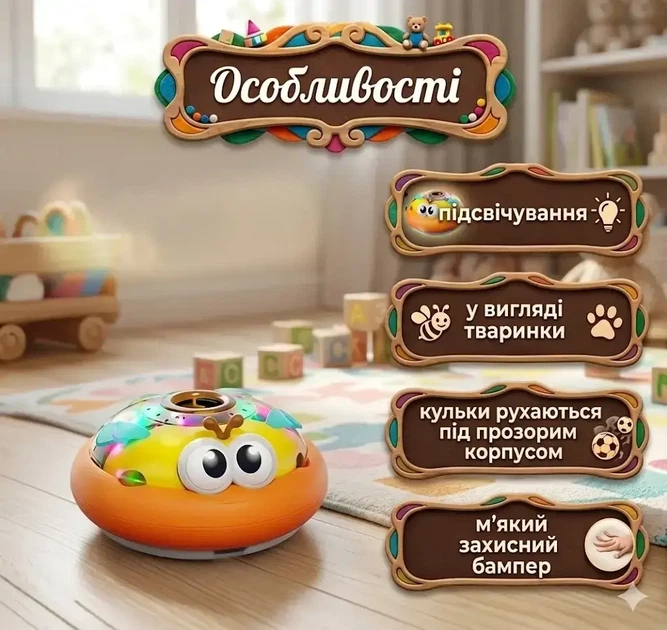 Детская игрушка Аэрофутбол Kick Football Черепашка с мягким покрытием, подсветкой и устойчивым основанием для домашнего футбола Зелёный - изображение 7