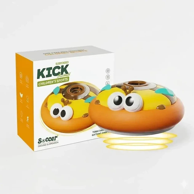 Детская игрушка Аэрофутбол Kick Football Пчелка с мягким покрытием, подсветкой и устойчивым основанием для домашнего футбола Желтый - изображение 6