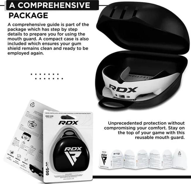 Капа RDX MOUTH GUARD JUNIOR білий, чорний One Size - зображення 3