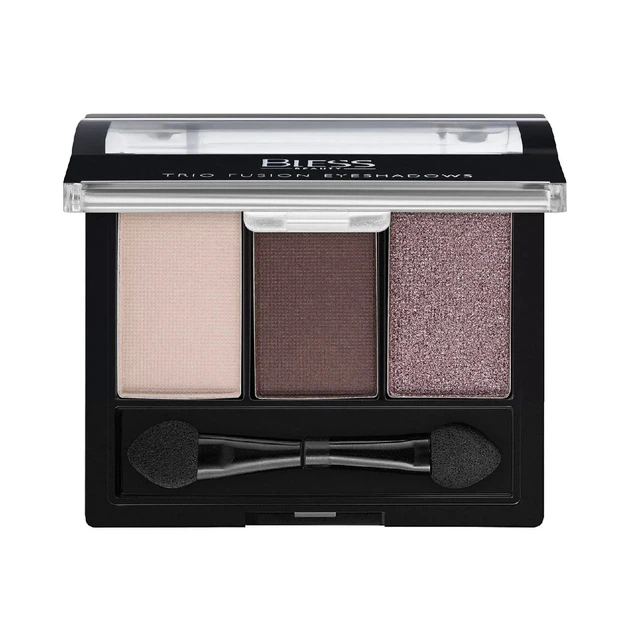 Тіні для повік компактні Bless Beauty Trio Fusion Eyeshadows №08 Світлий Беж М+Темно-Коричневий М+Бузково-Кор - Фото 1 Тіні для повік компактні Bless Beauty Trio Fusion Eyeshadows №08 Світлий Беж М+Темно-Коричневий М+Бузково-Кор - изображение 1