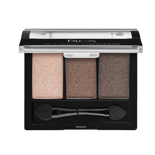 Тіні для повік компактні Bless Beauty Trio Fusion Eyeshadows №03 Бліде Золото П+Коричневий П+Темно-Коричневий - Фото 3 Тіні для повік компактні Bless Beauty Trio Fusion Eyeshadows №03 Бліде Золото П+Коричневий П+Темно-Коричневий - зображення 3
