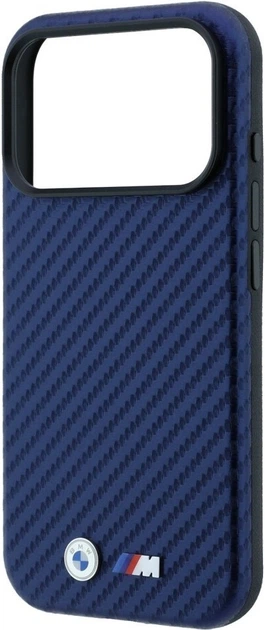 Etui BMW M Carbon Metal Logo MagSafe do Apple iPhone 18 Pro Max / 17 Pro Max Granatowe (3666339666736) - obraz 5