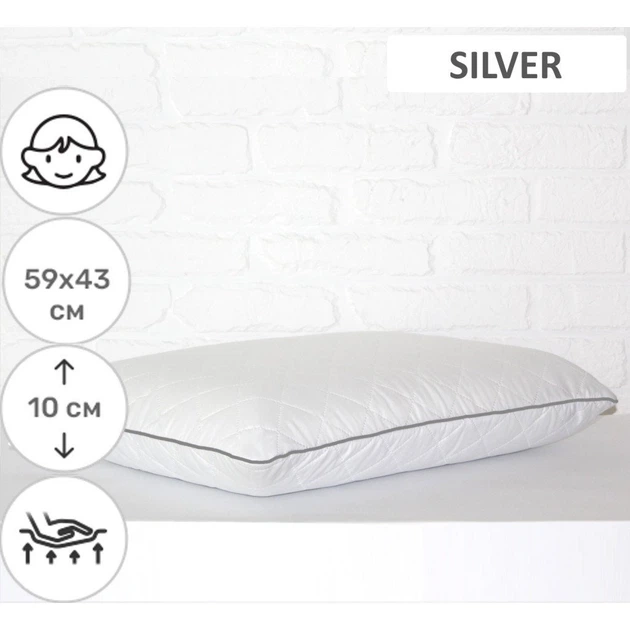 Подушка MirSon ортопедична 6083 Steep Line Silver WoMen 59х43х10 (2200003262377) - зображення 2
