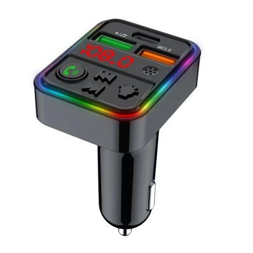 FM-модулятор Havit HV-FM821BT, Black, від прикурювача, Bluetooth 5.3 + EDR, 2xUSB (3.1A / 1A), USB / AUX / FM передавач (87.5-108МГц) - изображение 3