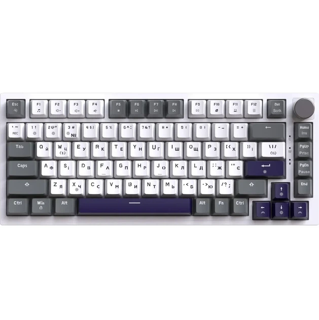 Механічна клавіатура GamePro Genesis Warden MK160P Gray White UA, Outemu Red Switch, роззміру 75%, RGB підсвічування, PBT кейкапи - зображення 2