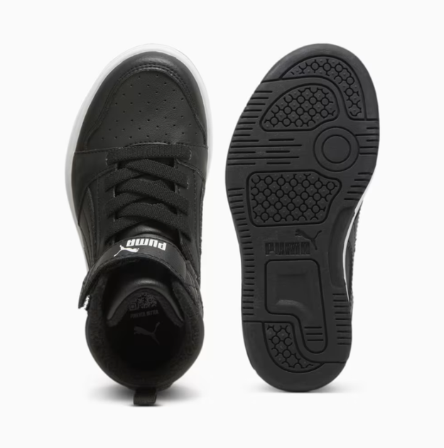 Дитячі кросівки PUMA Rebound V6 Mid WTR Kids’ Sneakers 30797901 34.5, чорний - Фото 5 Дитячі кросівки PUMA Rebound V6 Mid WTR Kids’ Sneakers 30797901 34.5, чорний - изображение 5